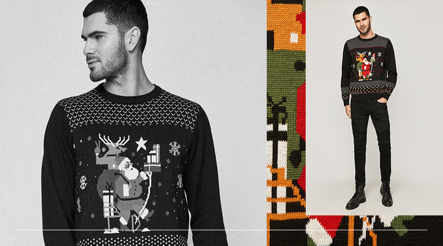 Swetry świąteczne męskie - stylizacje
