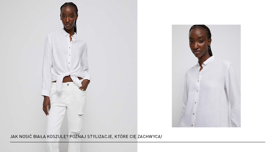 damskie stylizacje z białą koszulą