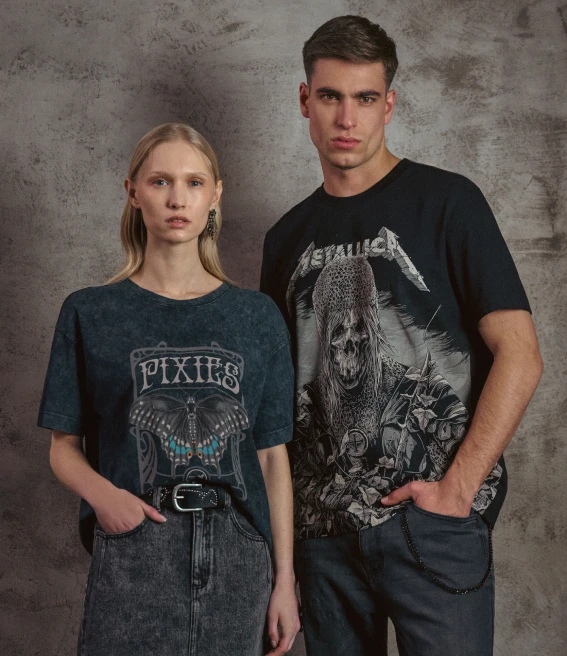 stylizacja damska i męska w stylu rockowym