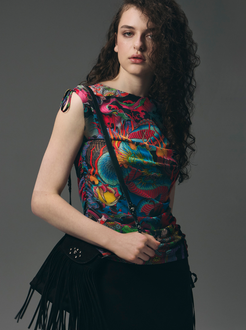 outfit w stylu boho z torebką