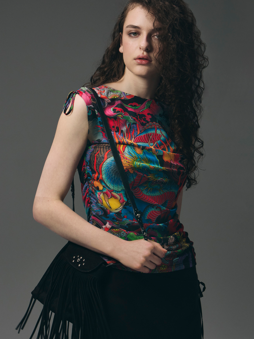 outfit w stylu boho z torebką